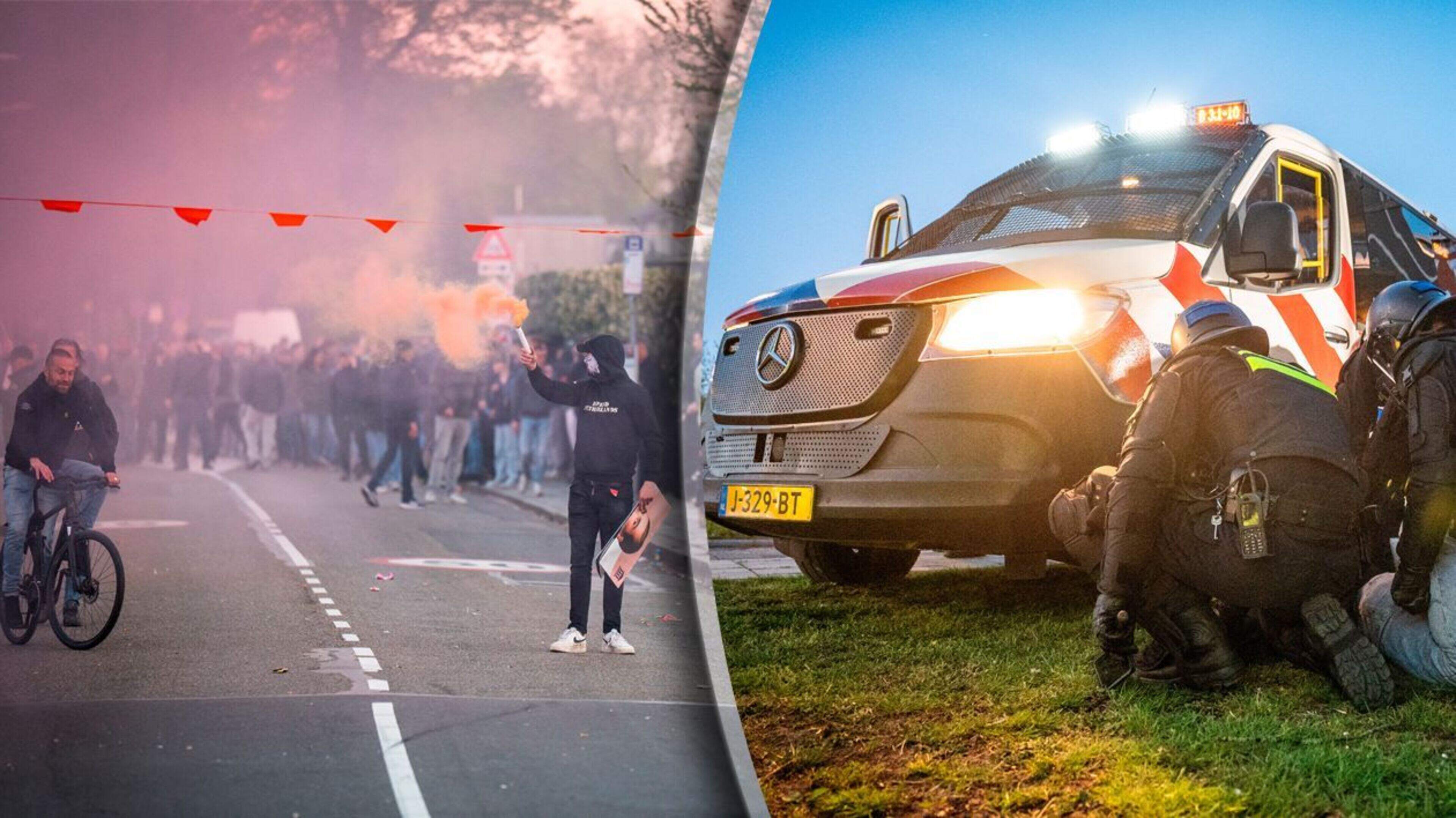 Woede over filmpjes van slaande politie bij azc-protest Loosdrecht: ’Dit soort beelden zijn altijd lelijk’